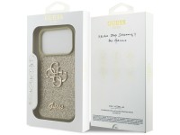Capa Guess Fixed Glitter Big 4G para iPhone 17 Pro - dourada Capa Guess Fixed Glitter Big 4G para iPhone 17 Pro - dourada
