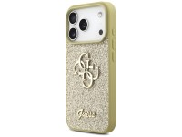Capa Guess Fixed Glitter Big 4G para iPhone 17 Pro - dourada Capa Guess Fixed Glitter Big 4G para iPhone 17 Pro - dourada