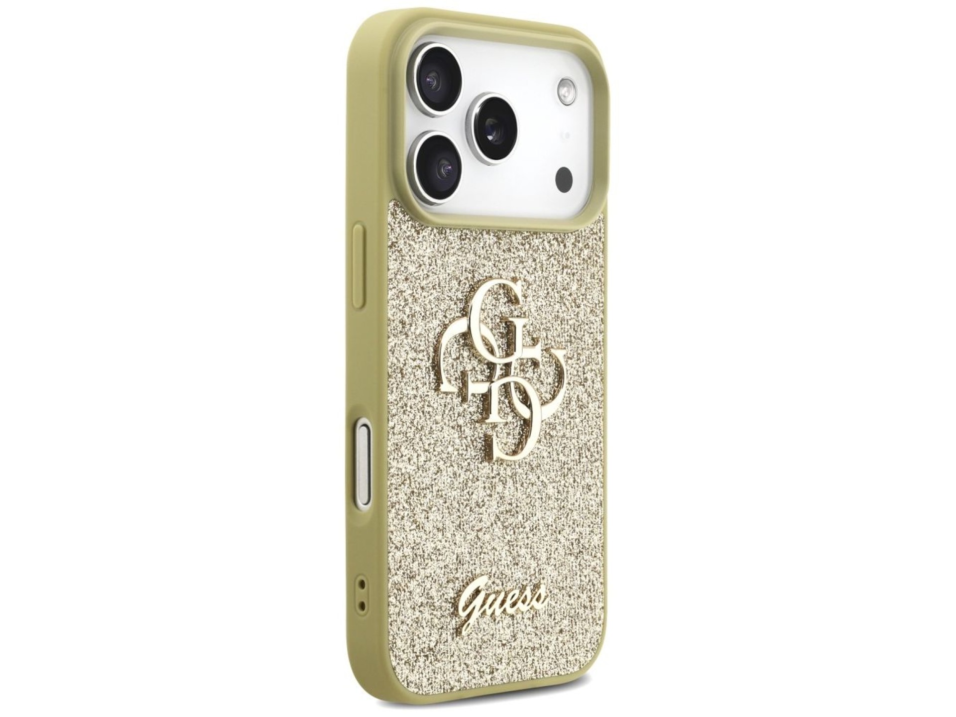 Capa Guess Fixed Glitter Big 4G para iPhone 17 Pro - dourada