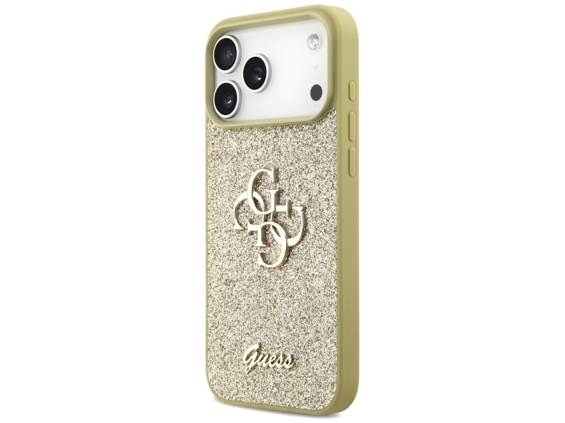 Capa Guess Fixed Glitter Big 4G para iPhone 17 Pro Max - dourada