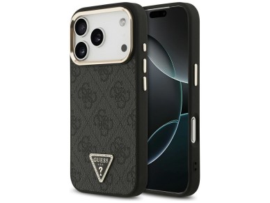 Guess 4G Triangle Logo MagSafe Case for iPhone 17 Pro - Black and Gold Guess 4G Triangle Logo MagSafe Case for iPhone 17 Pro - Black and Gold