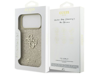 Guess Fixed Glitter Big 4G case for iPhone 17 Pro Max - gold Guess Fixed Glitter Big 4G case for iPhone 17 Pro Max - gold