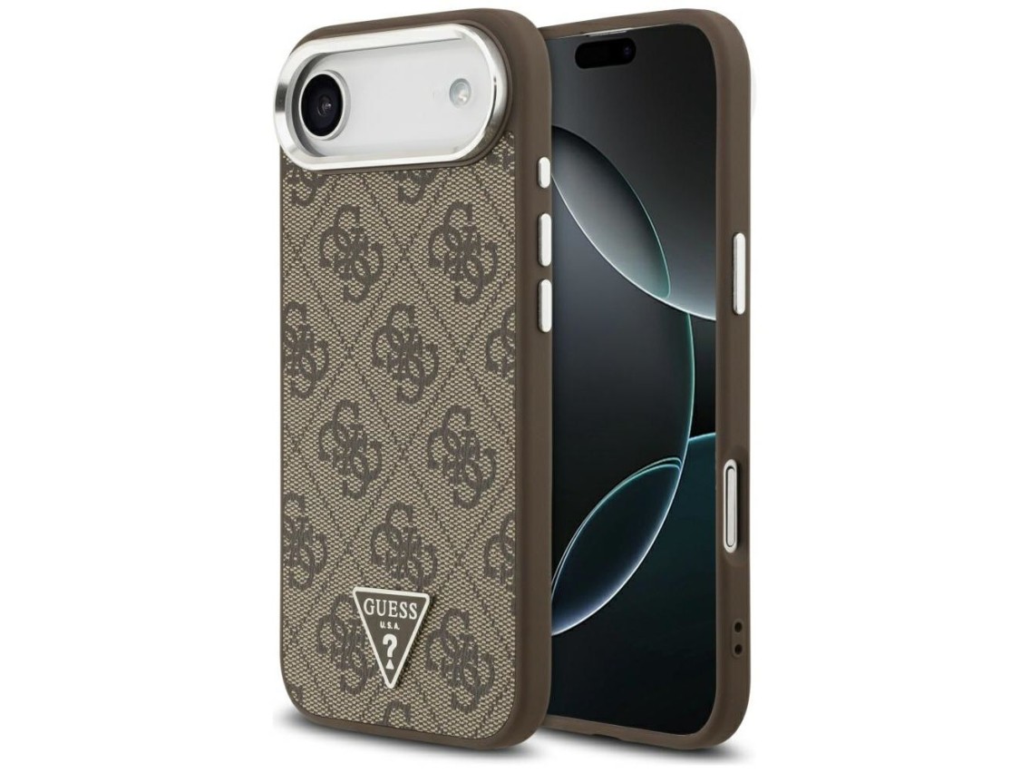 Funda Guess 4G Triangle Logo MagSafe para iPhone Air - marrón