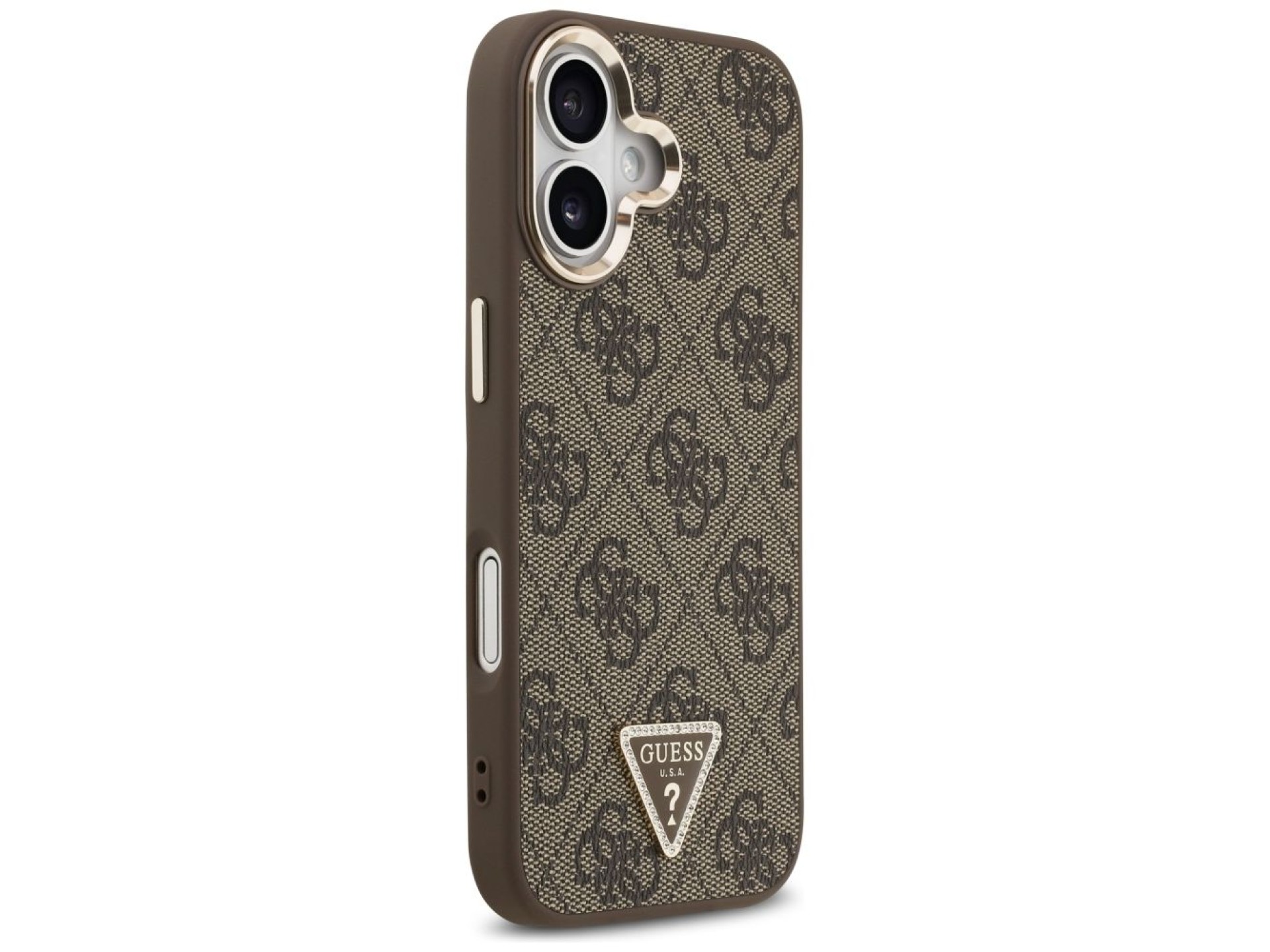 Guess 4G Triangle Logo MagSafe Case for iPhone 17 - Brown and Gold