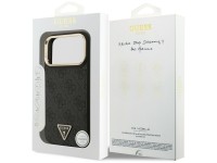 Capa Guess 4G com logotipo triangular e MagSafe para iPhone 17 Pro Max - Preto e Dourado Capa Guess 4G com logotipo triangular e MagSafe para iPhone 17 Pro Max - Preto e Dourado