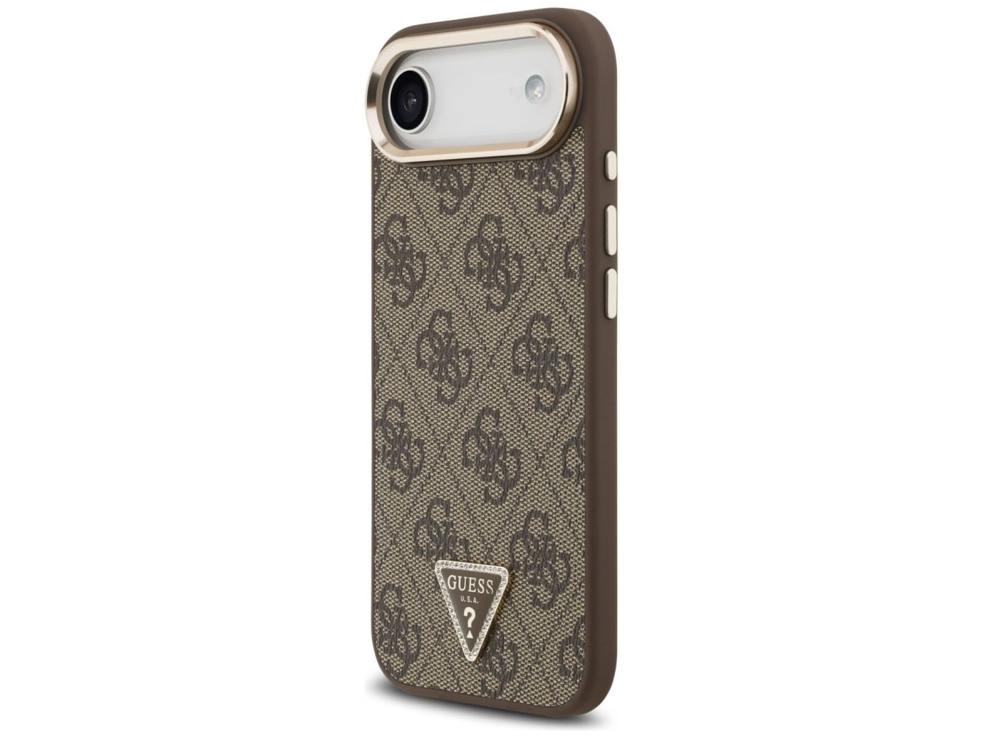 Capa Guess 4G Triangle Logo MagSafe para iPhone Air Marrom - Dourada