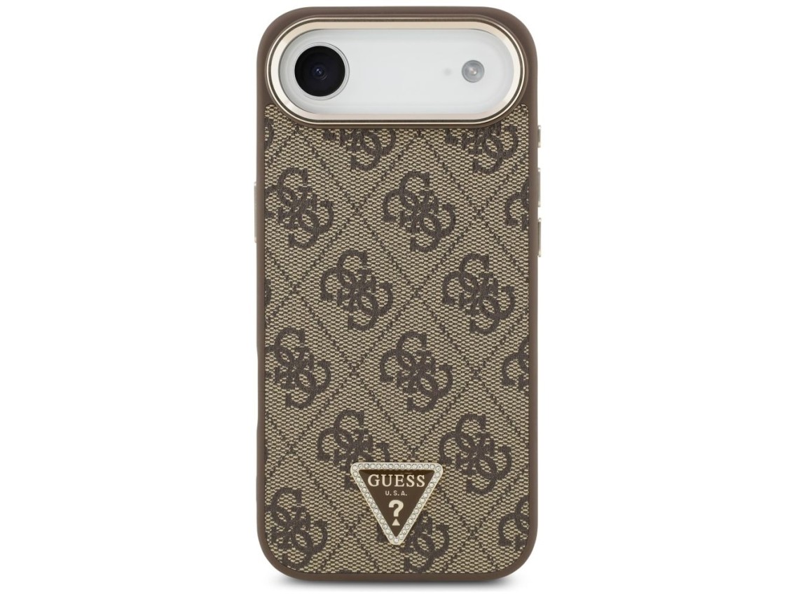 Capa Guess 4G Triangle Logo MagSafe para iPhone Air Marrom - Dourada