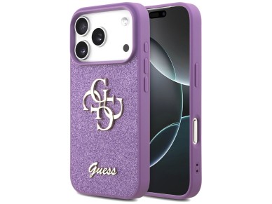 Guess Fixed Glitter Big 4G case for iPhone 17 Pro - purple Guess Fixed Glitter Big 4G case for iPhone 17 Pro - purple
