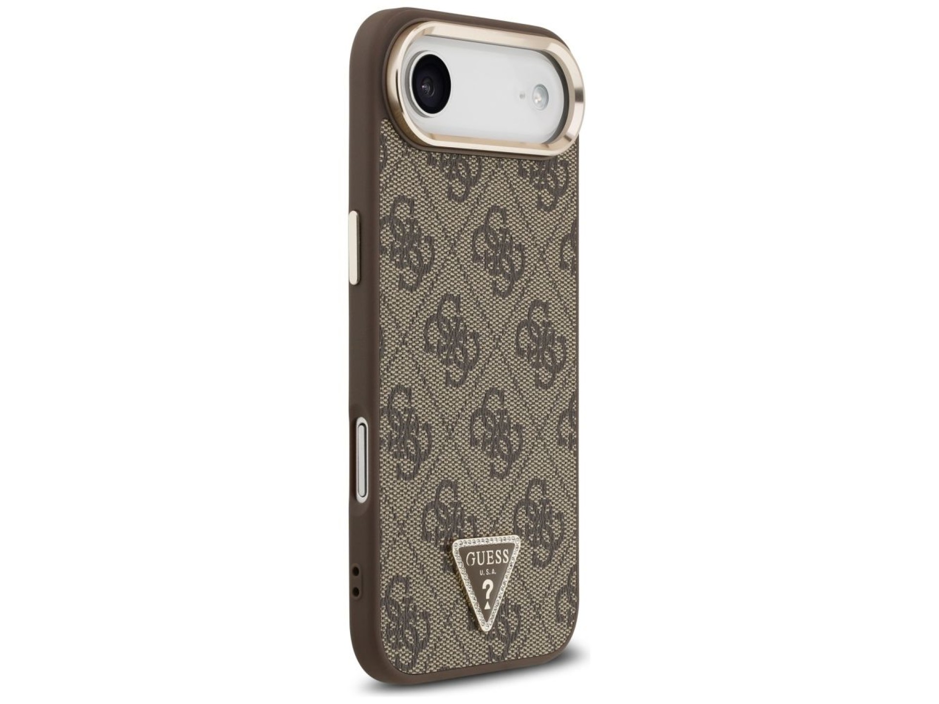 Capa Guess 4G Triangle Logo MagSafe para iPhone Air Marrom - Dourada