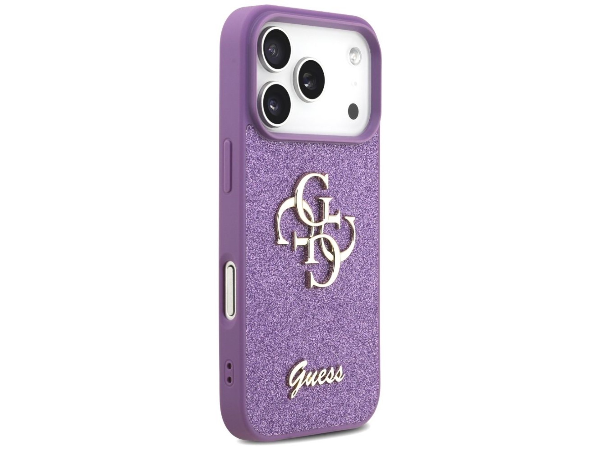 Capa Guess Fixed Glitter Big 4G para iPhone 17 Pro - roxa