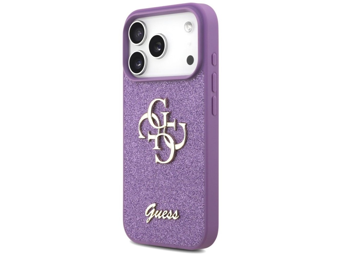 Capa Guess Fixed Glitter Big 4G para iPhone 17 Pro - roxa
