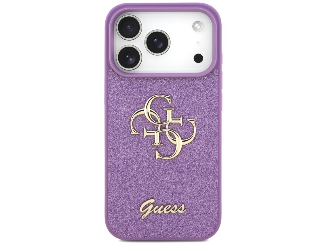 Capa Guess Fixed Glitter Big 4G para iPhone 17 Pro - roxa