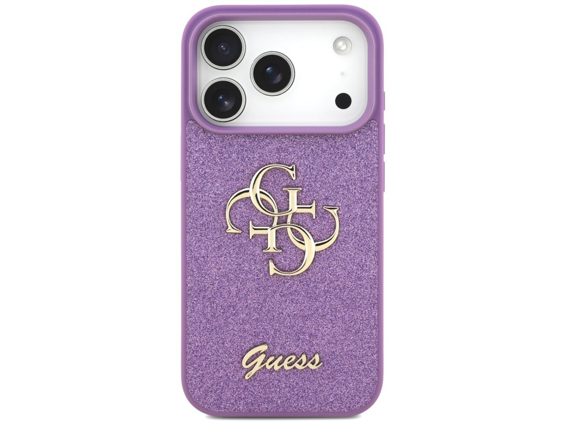 Capa Guess Fixed Glitter Big 4G para iPhone 17 Pro - roxa