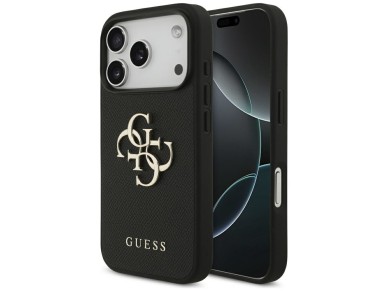 Guess Grained Big 4G & Classic Logo case for iPhone 17 Pro - black Guess Grained Big 4G & Classic Logo case for iPhone 17 Pro - black
