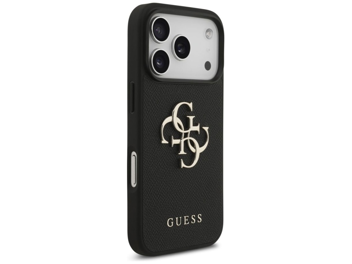Guess Grained Big 4G & Classic Logo case for iPhone 17 Pro - black