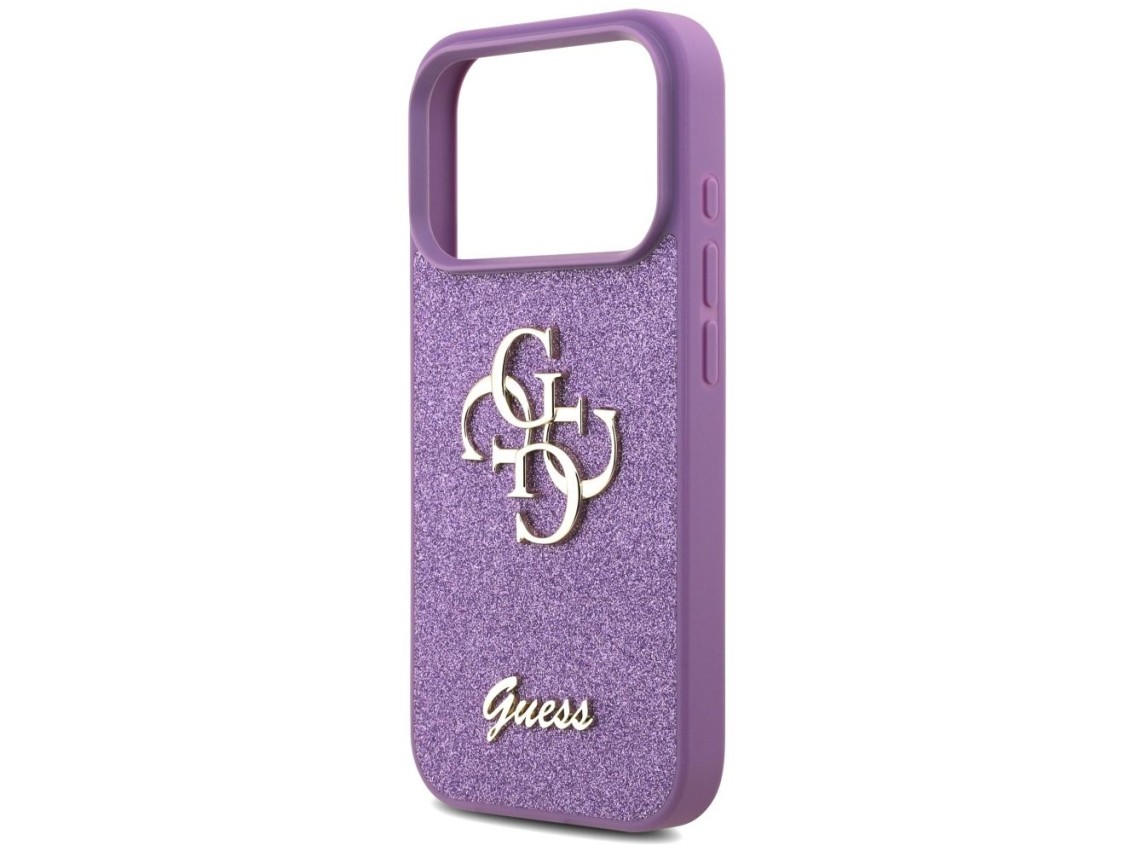 Capa Guess Fixed Glitter Big 4G para iPhone 17 Pro - roxa