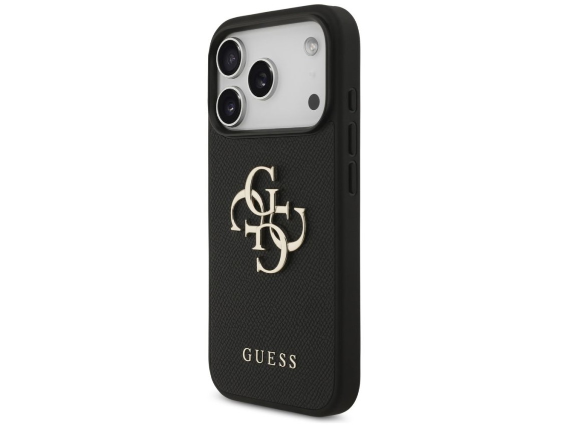 Guess Grained Big 4G & Classic Logo case for iPhone 17 Pro - black