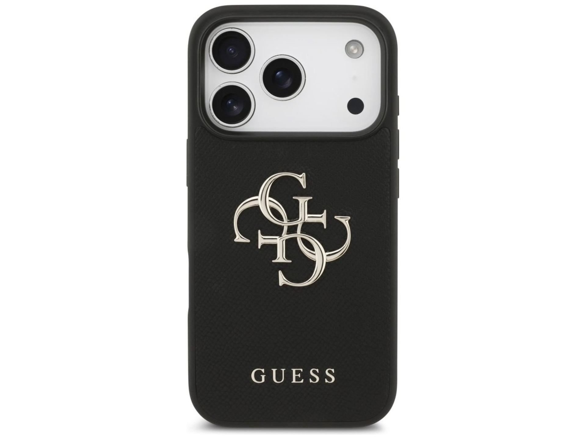 Guess Grained Big 4G & Classic Logo case for iPhone 17 Pro - black