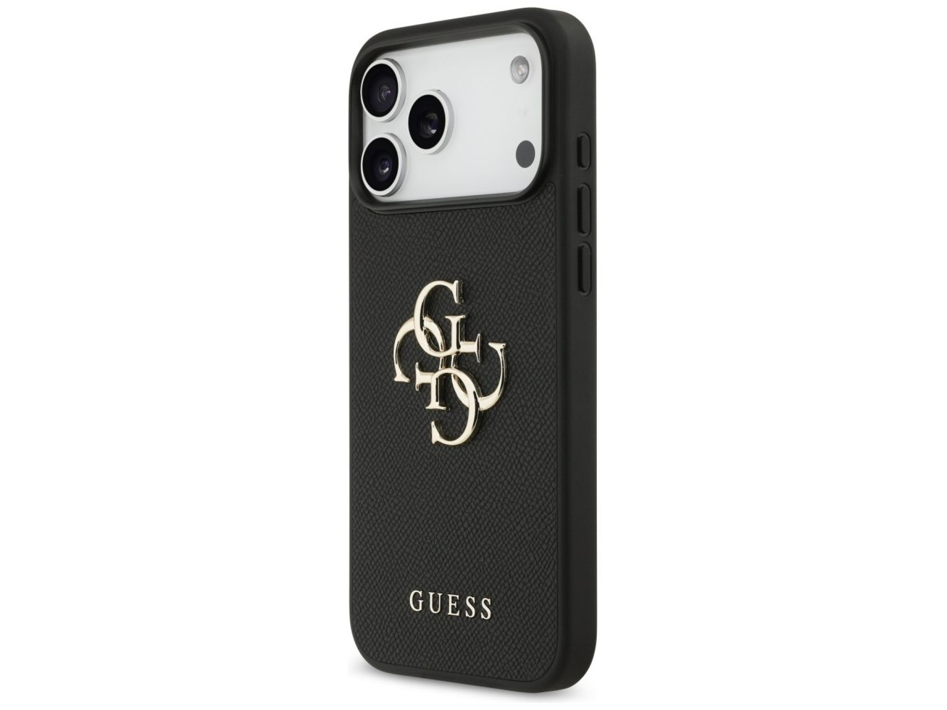 Guess Grained Big 4G & Classic Logo case for iPhone 17 Pro Max - black