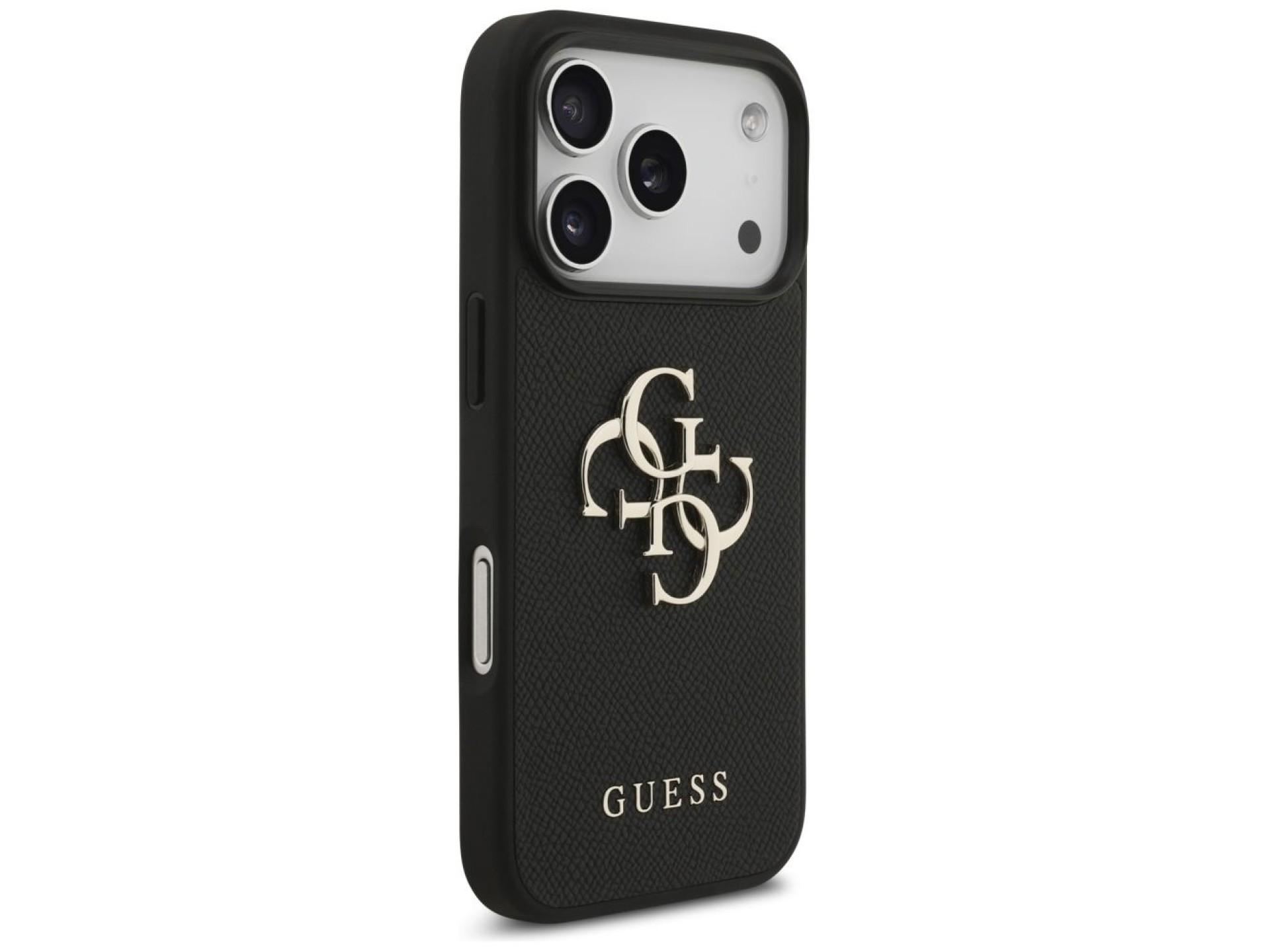 Guess Grained Big 4G & Classic Logo case for iPhone 17 Pro - black