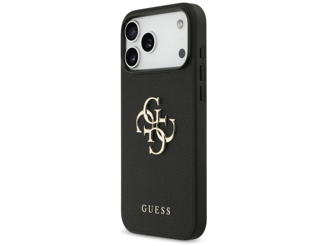 Guess Grained Big 4G & Classic Logo case for iPhone 17 Pro Max - black