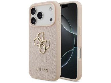 Guess Grained Big 4G & Classic Logo iPhone 17 Pro Case - Pink Guess Grained Big 4G & Classic Logo iPhone 17 Pro Case - Pink