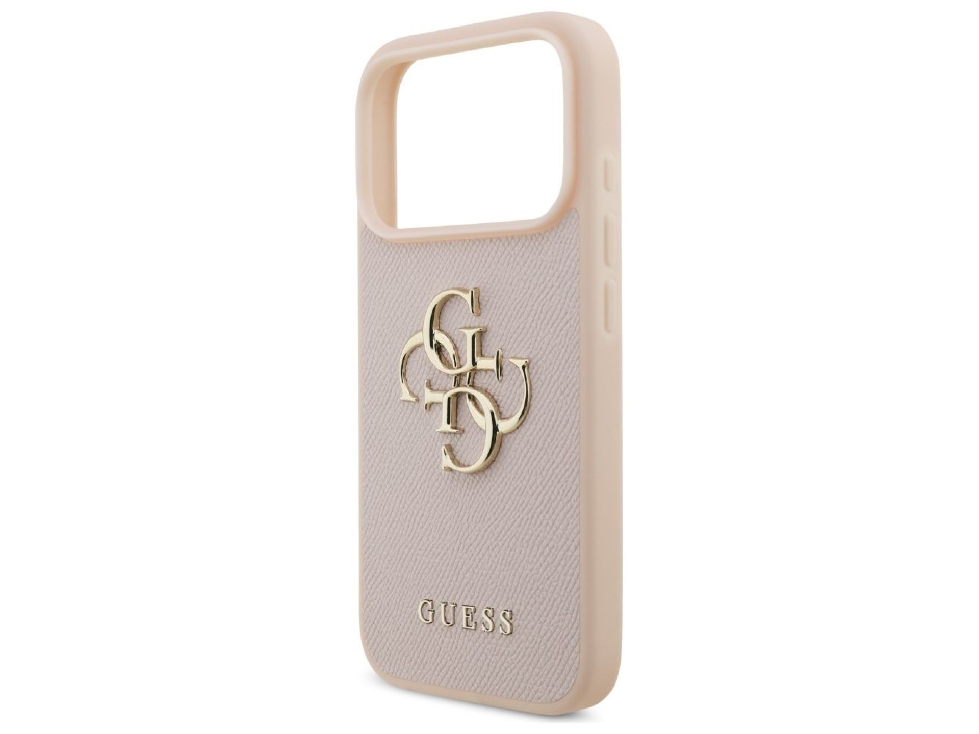 Guess Grained Big 4G & Classic Logo iPhone 17 Pro Case - Pink