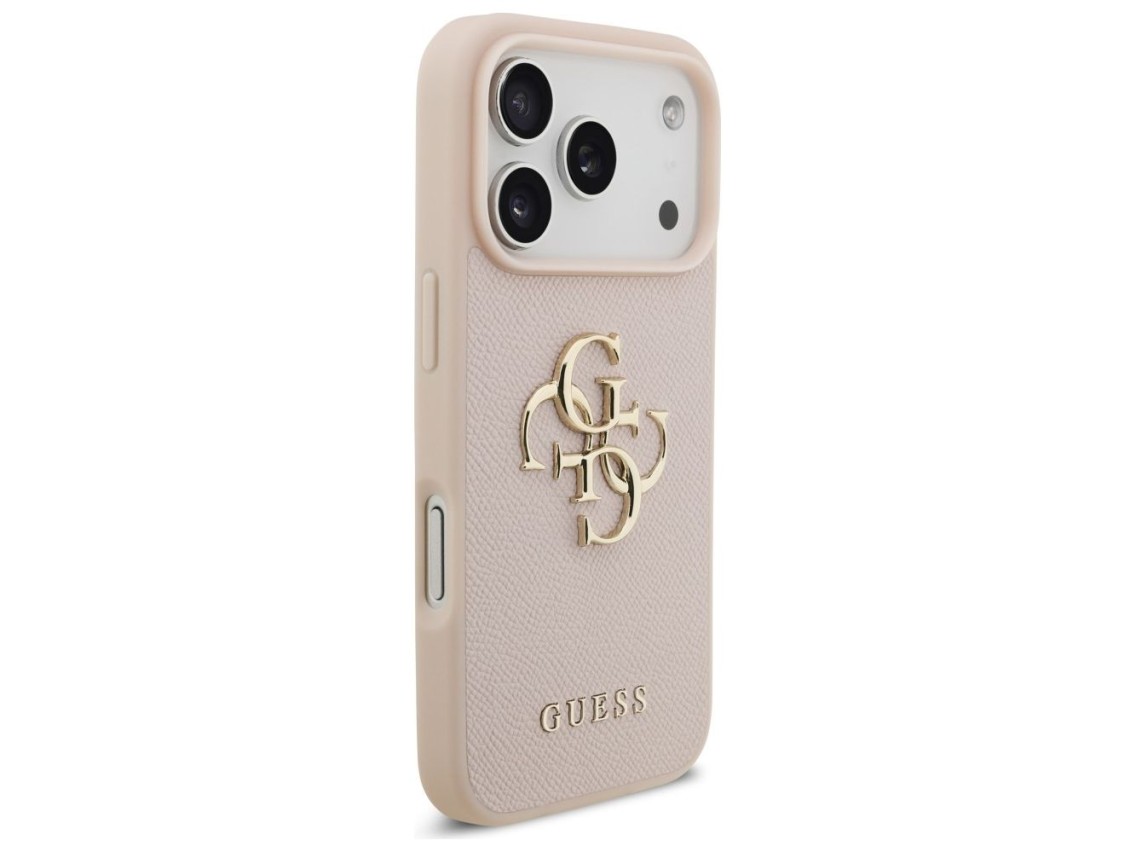 Guess Grained Big 4G & Classic Logo iPhone 17 Pro Case - Pink