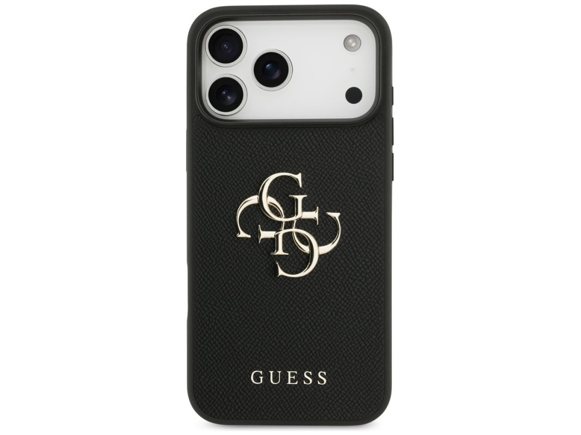 Guess Grained Big 4G & Classic Logo case for iPhone 17 Pro Max - black