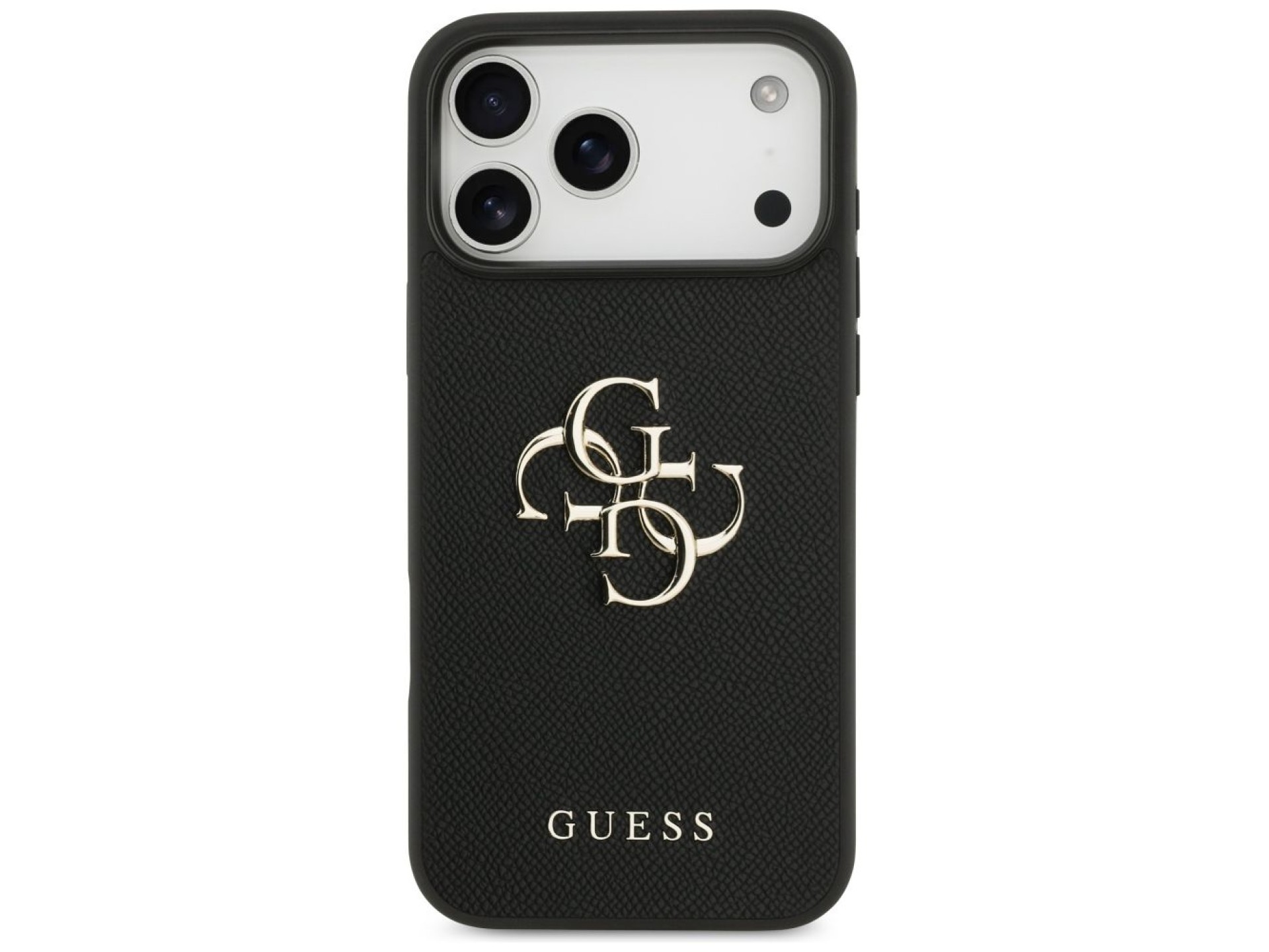 Guess Grained Big 4G & Classic Logo case for iPhone 17 Pro Max - black