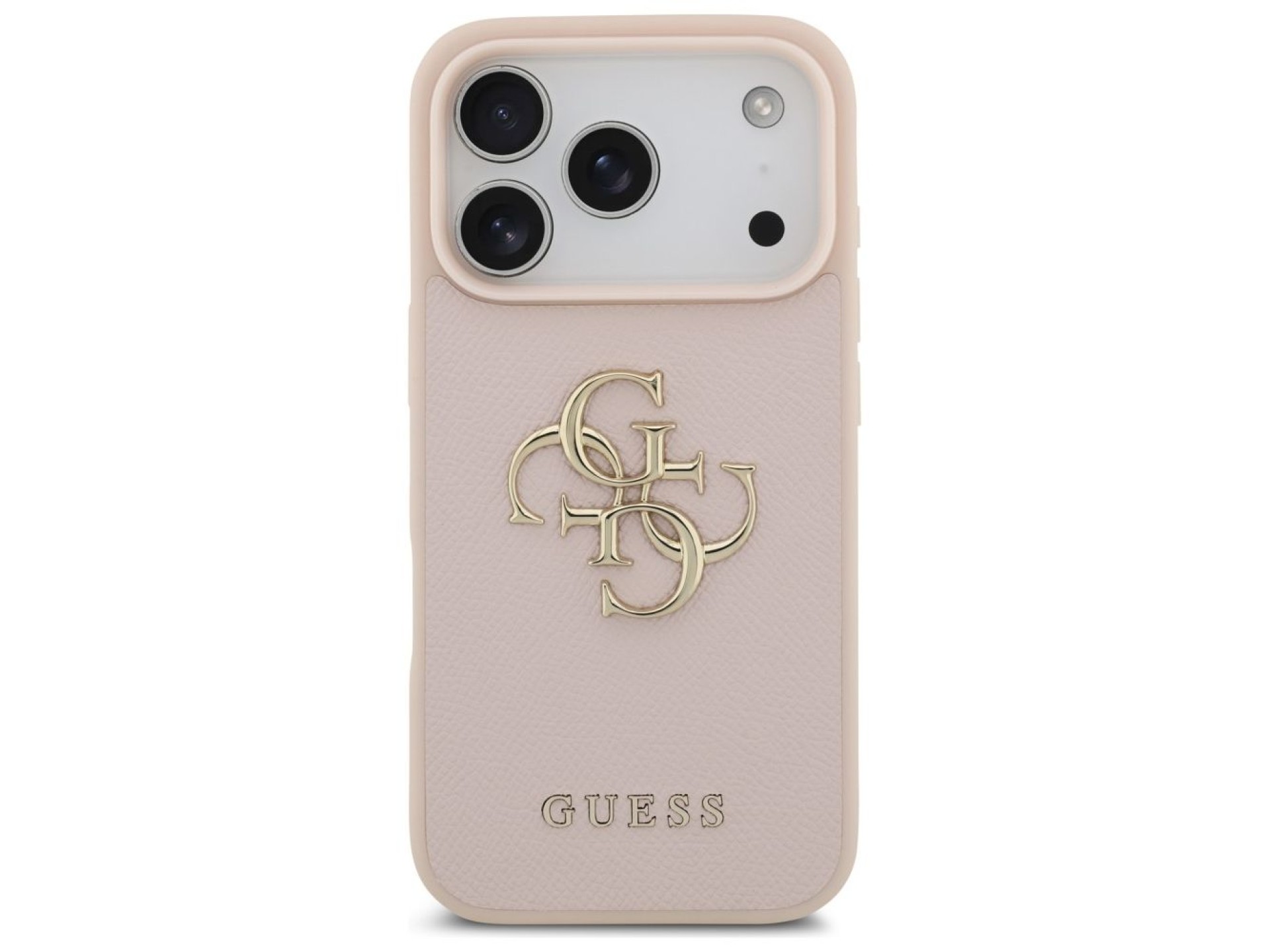 Guess Grained Big 4G & Classic Logo iPhone 17 Pro Case - Pink