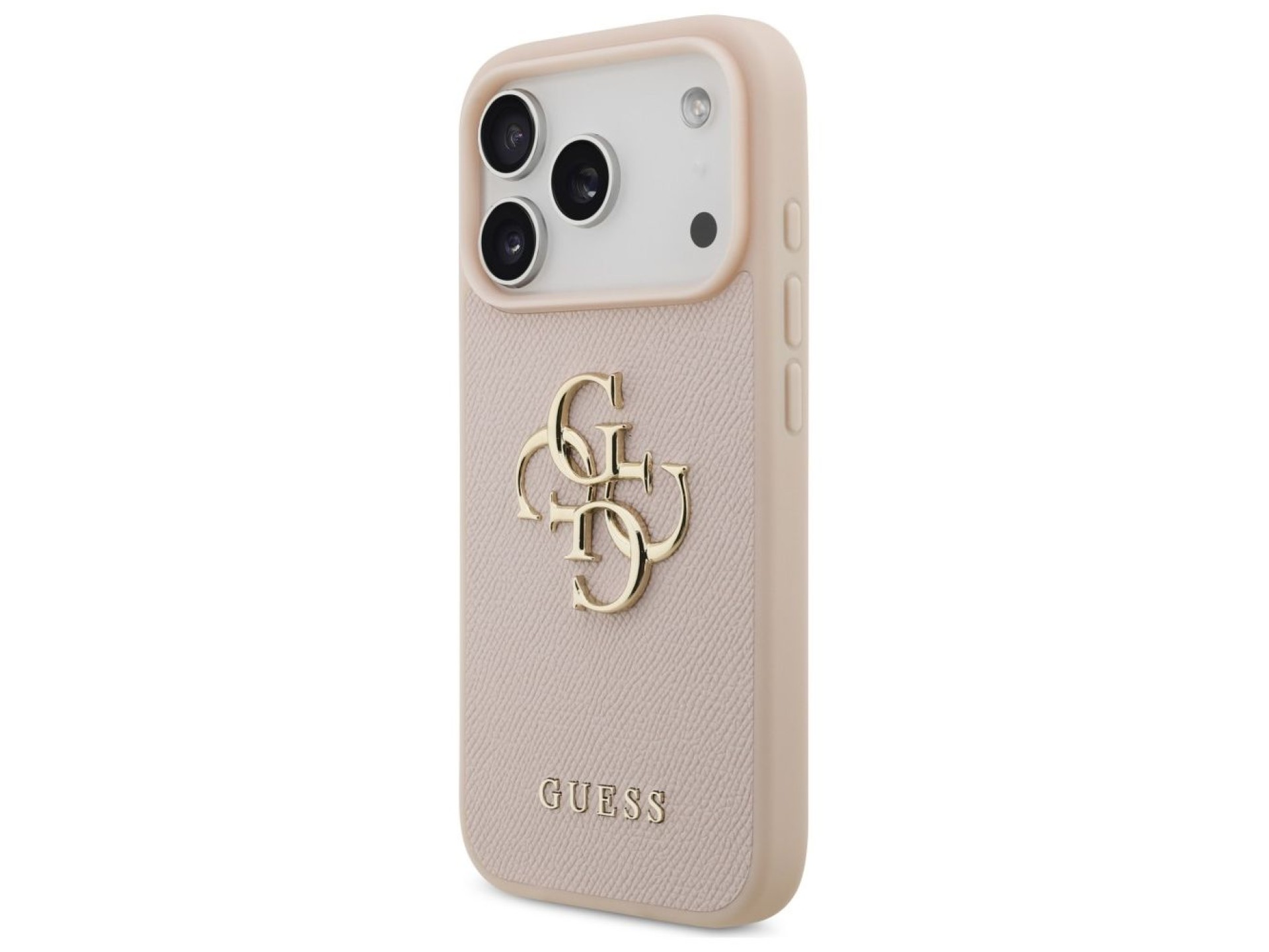 Guess Grained Big 4G & Classic Logo iPhone 17 Pro Case - Pink