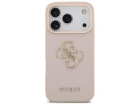 Guess Grained Big 4G & Classic Logo iPhone 17 Pro Case - Pink Guess Grained Big 4G & Classic Logo iPhone 17 Pro Case - Pink