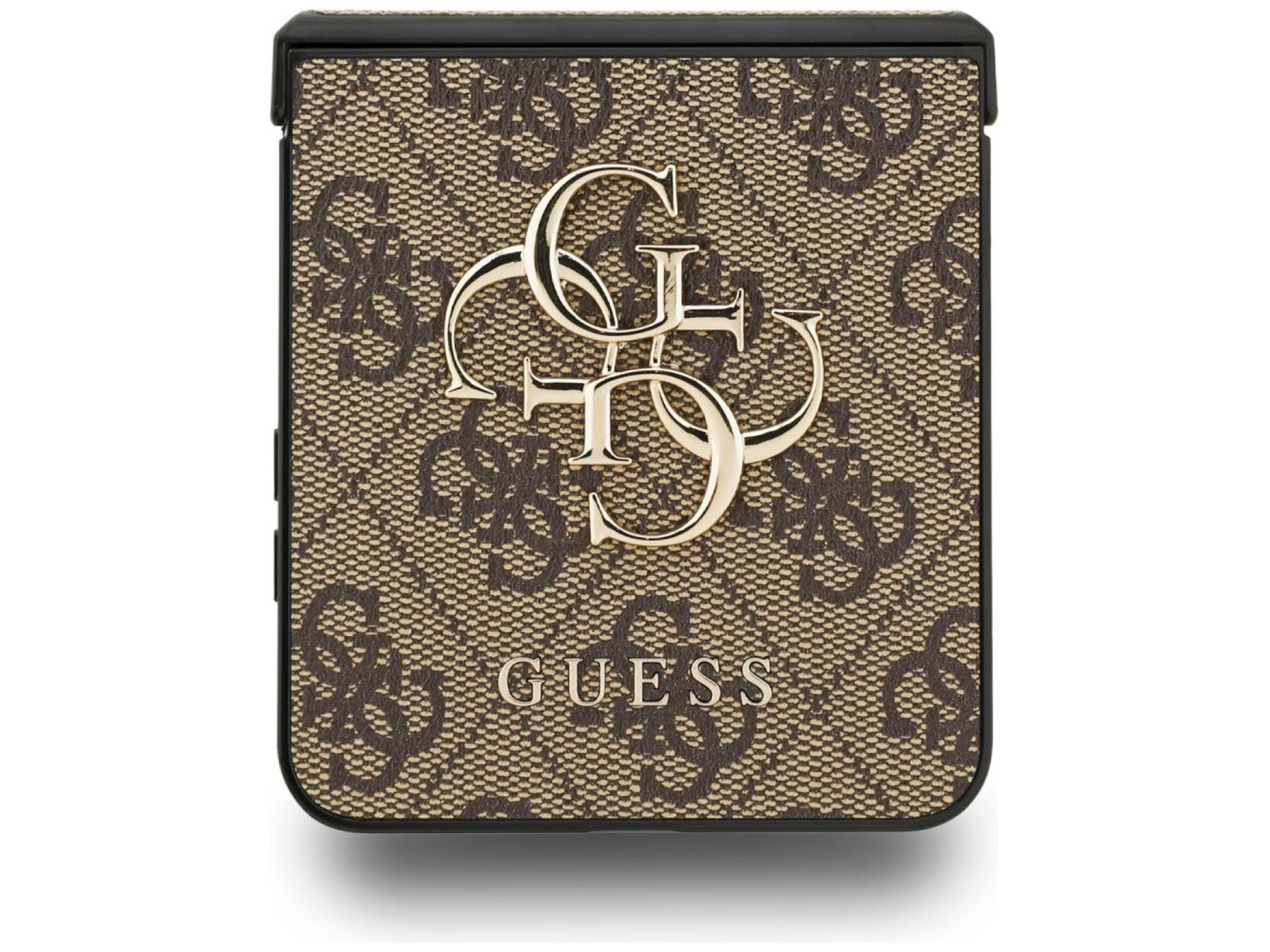 Capa Guess com logo 4G grande e logo clássico para Samsung Galaxy Z Flip 7 - Marrom