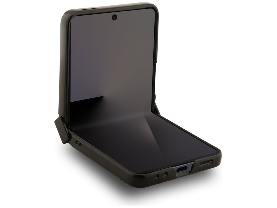 Capa Guess com logo 4G grande e logo clássico para Samsung Galaxy Z Flip 7 - Marrom