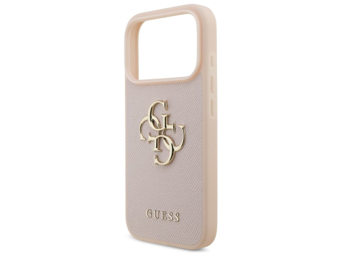Guess Grained Big 4G & Classic Logo iPhone 17 Pro Case - Pink