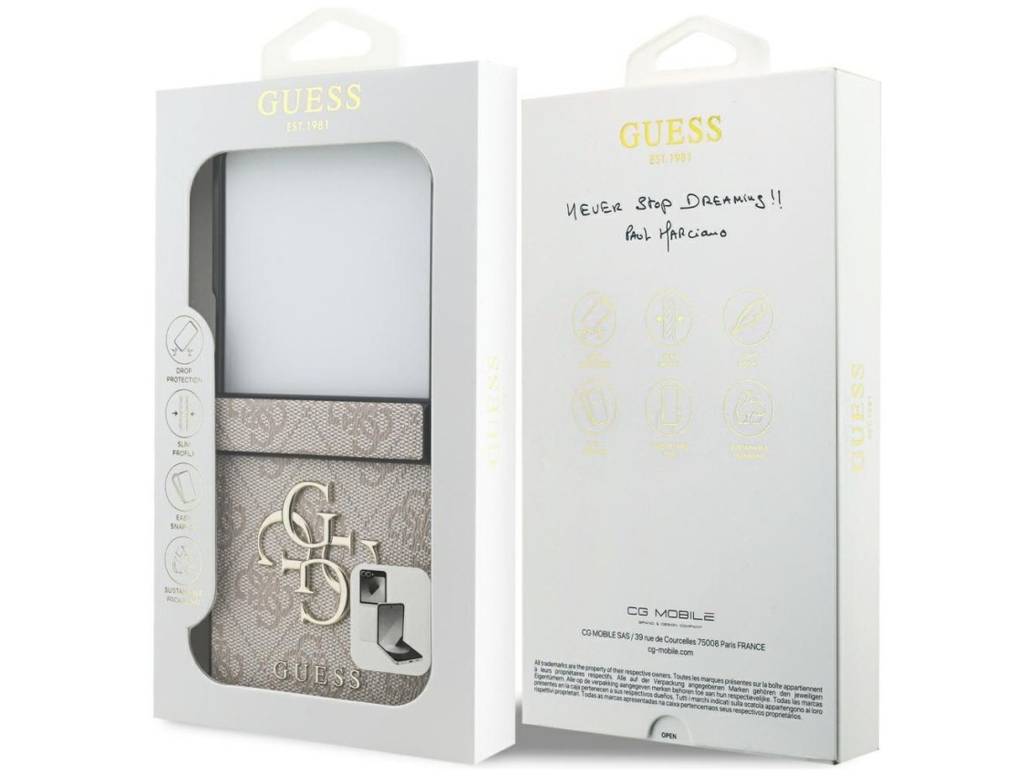 Guess Big 4G Logo Classic Logo Case for Samsung Galaxy Z Flip 7 - Pink
