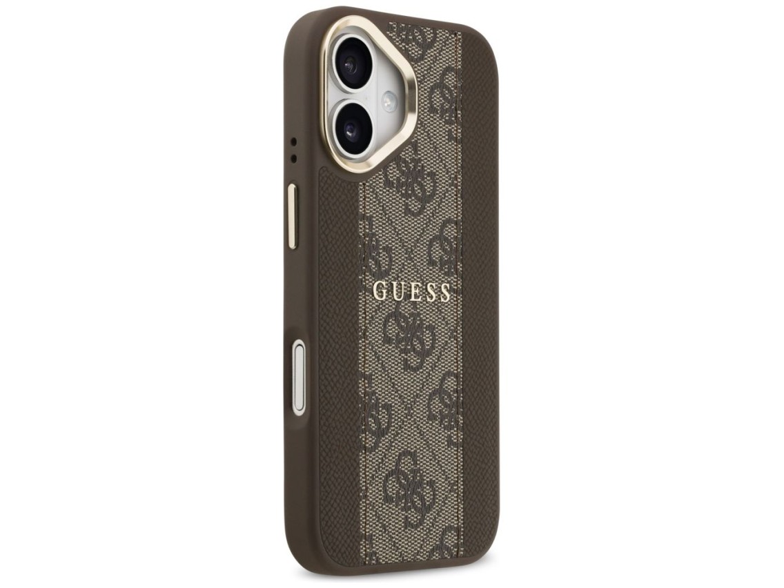 Capa Guess 4G Stripe MagSafe para iPhone 17 - marrom