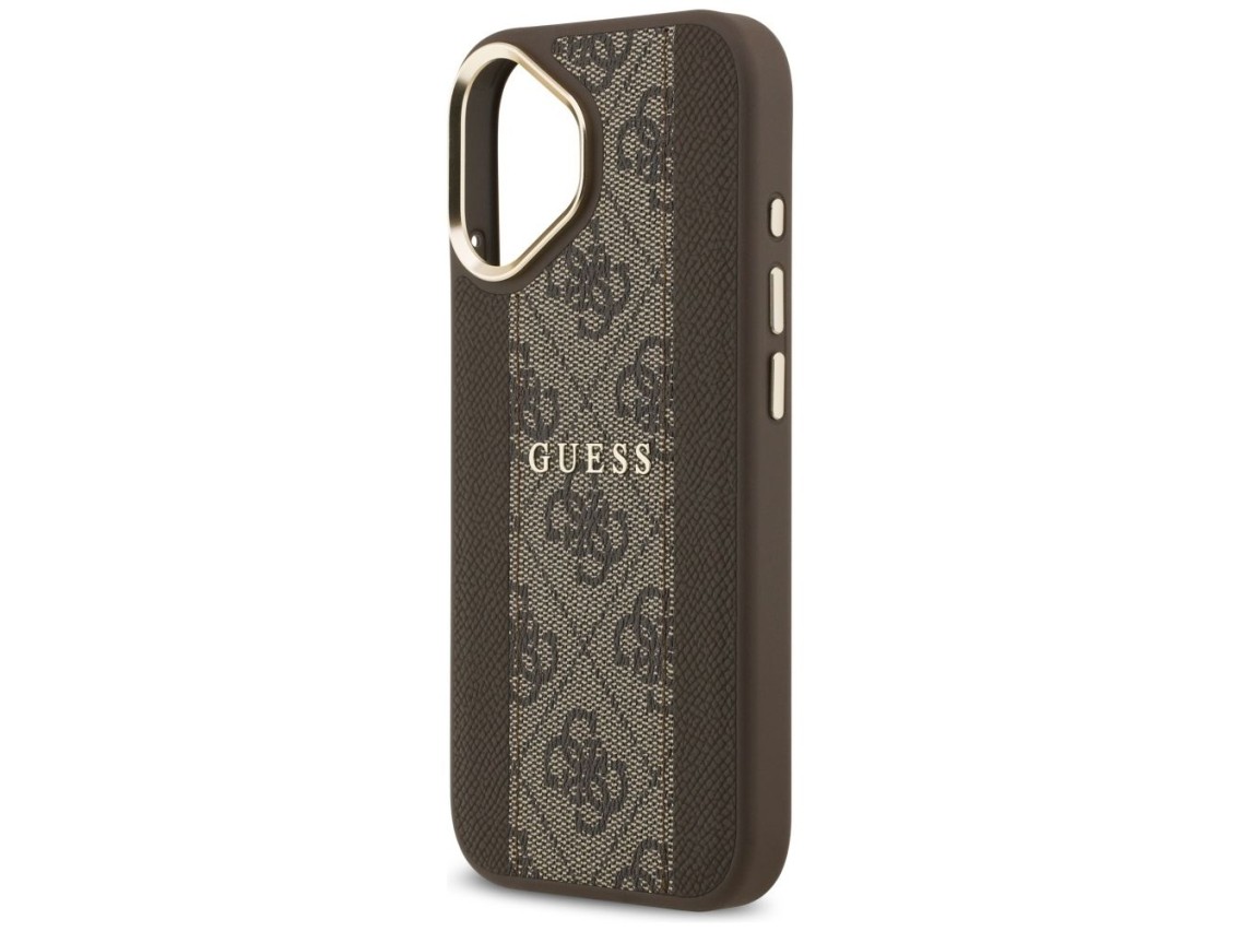 Capa Guess 4G Stripe MagSafe para iPhone 17 - marrom
