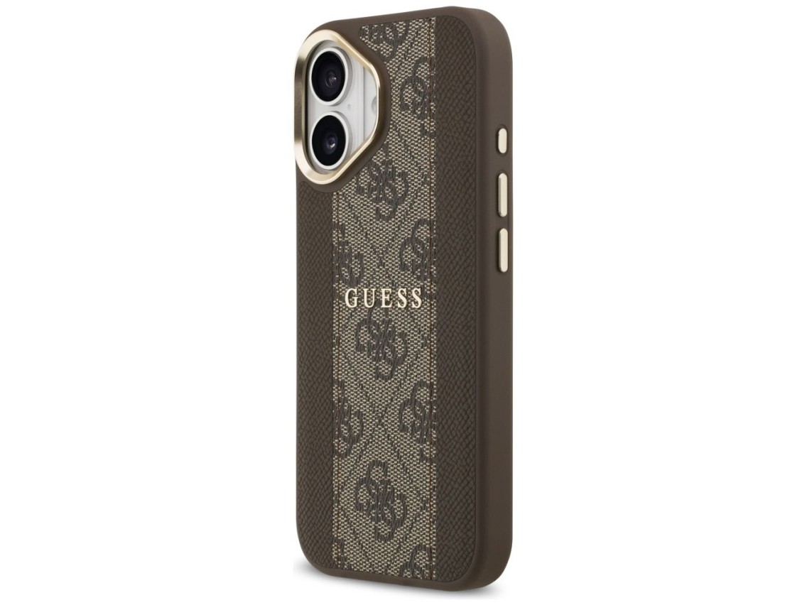 Capa Guess 4G Stripe MagSafe para iPhone 17 - marrom