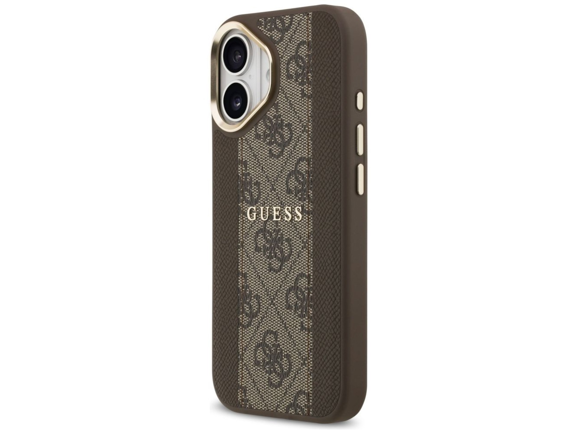 Capa Guess 4G Stripe MagSafe para iPhone 17 - marrom