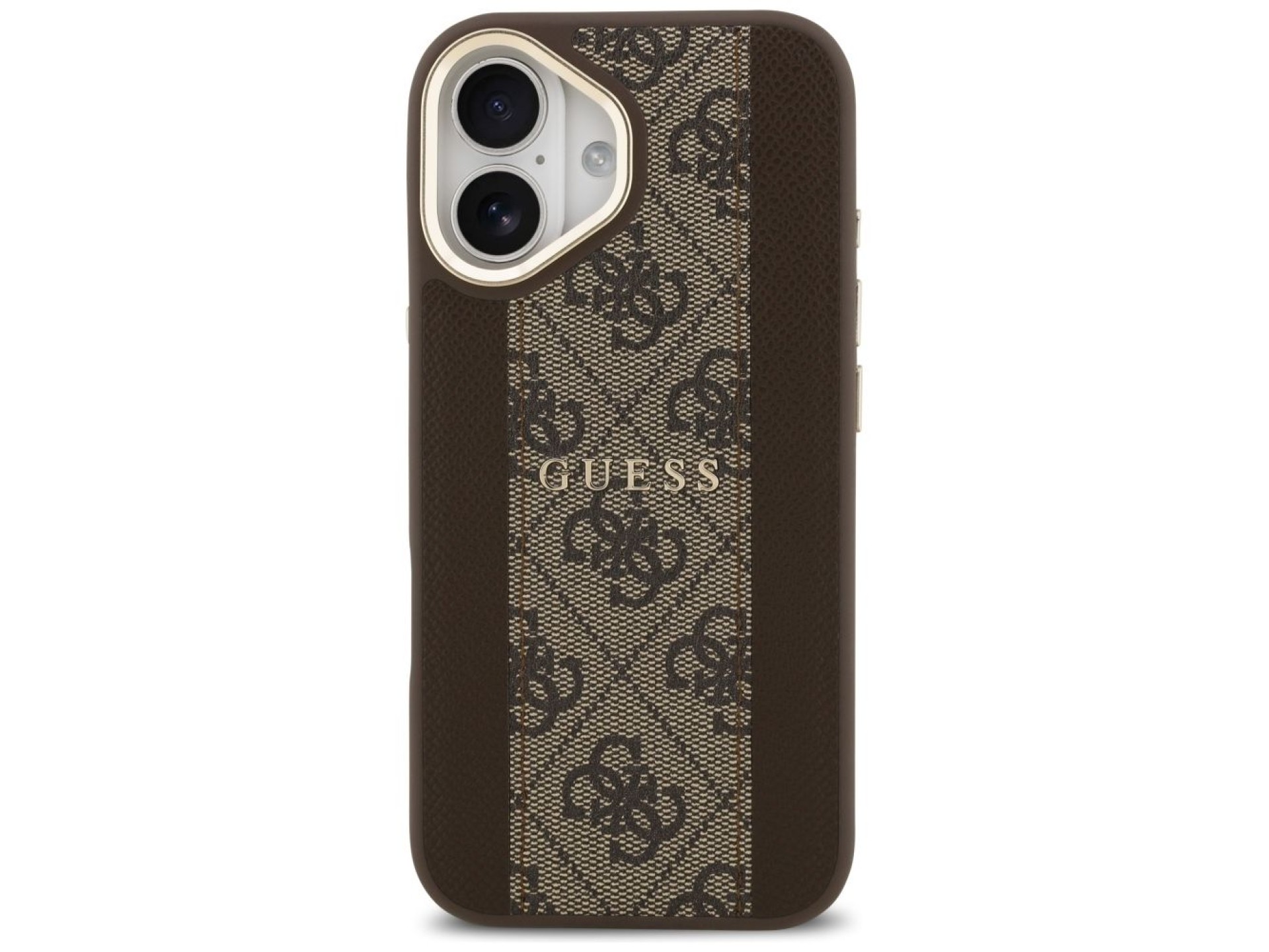 Capa Guess 4G Stripe MagSafe para iPhone 17 - marrom