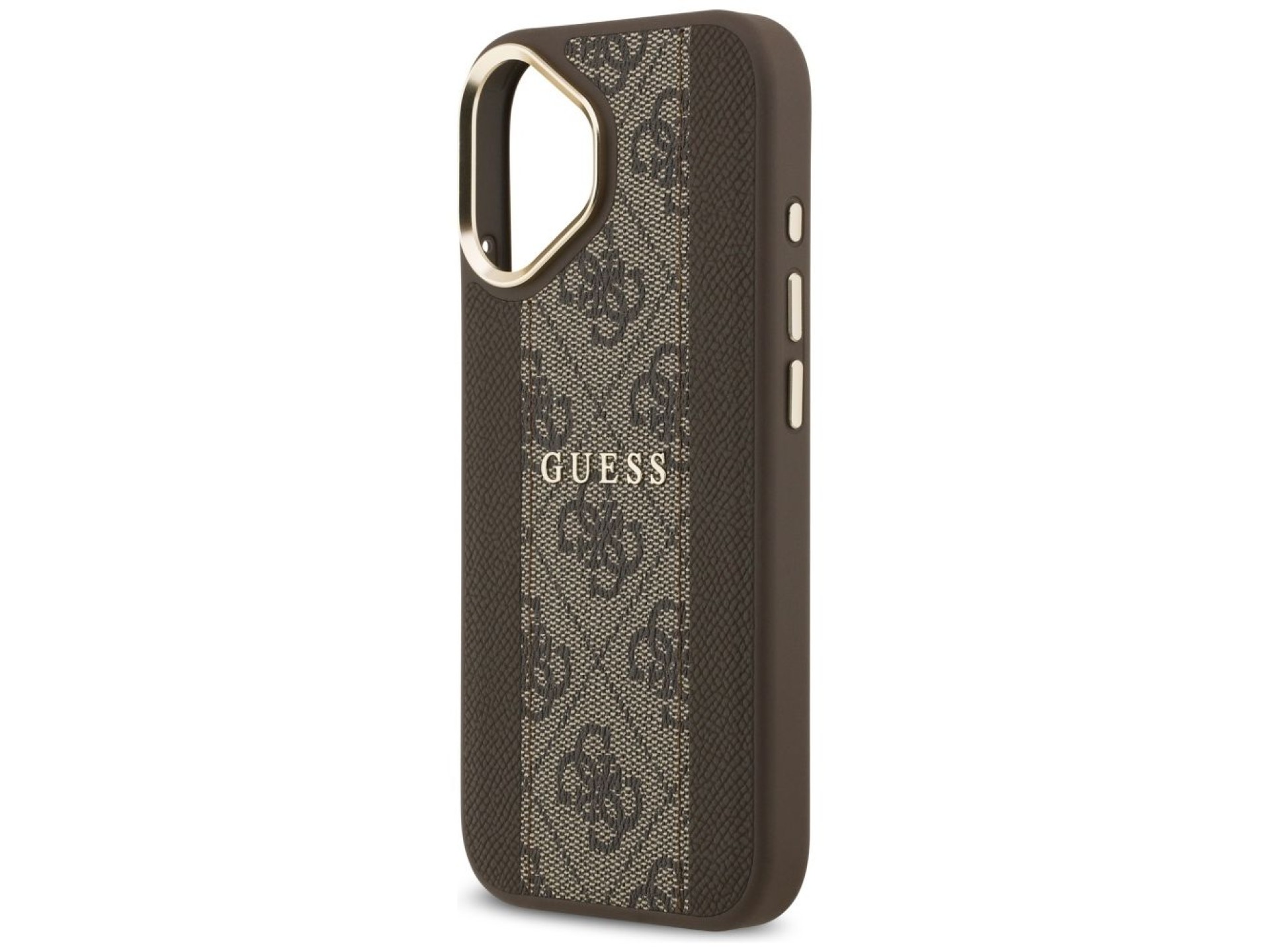 Capa Guess 4G Stripe MagSafe para iPhone 17 - marrom