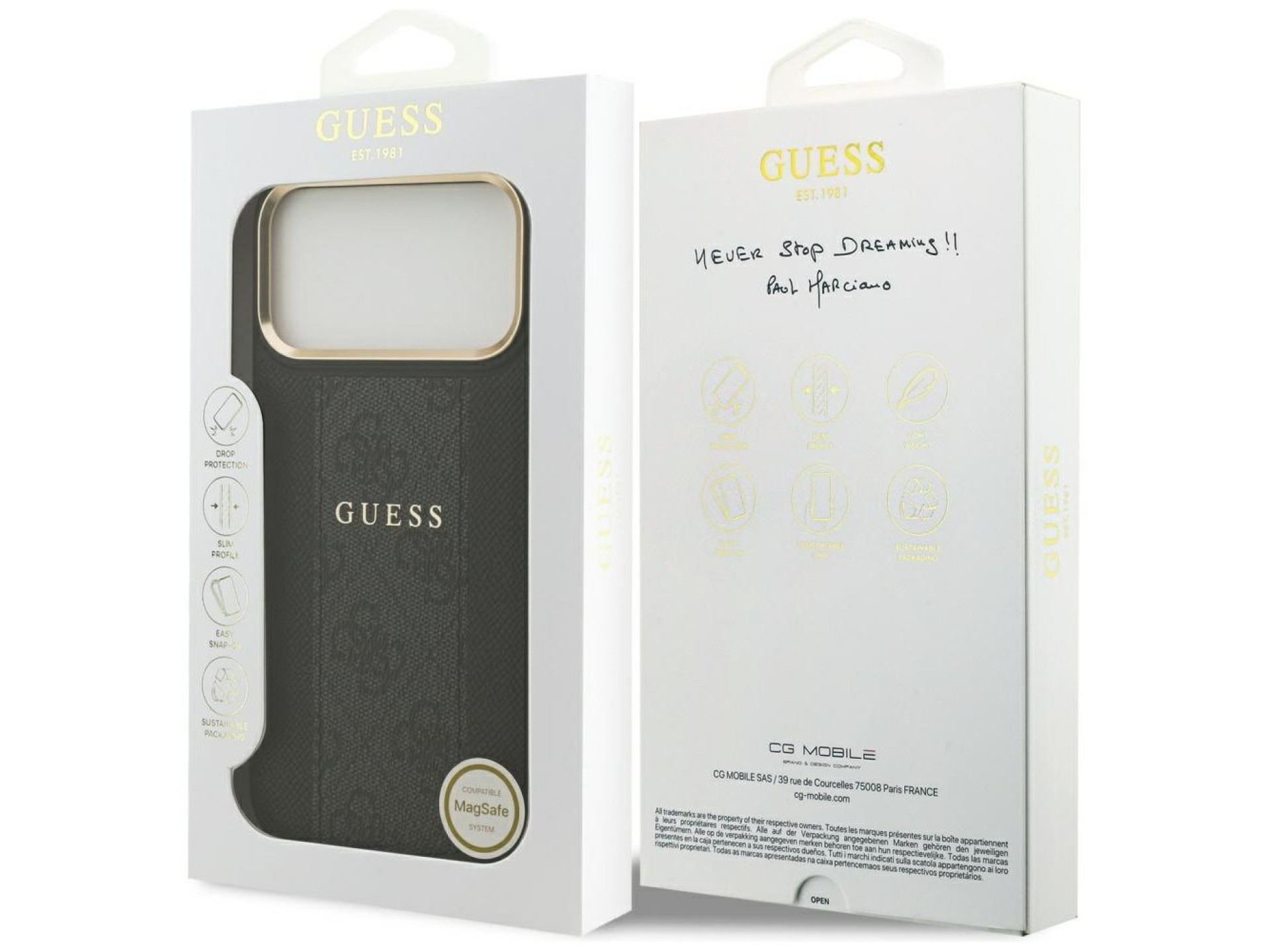 Guess 4G Stripe MagSafe case for iPhone 17 Pro Max - black