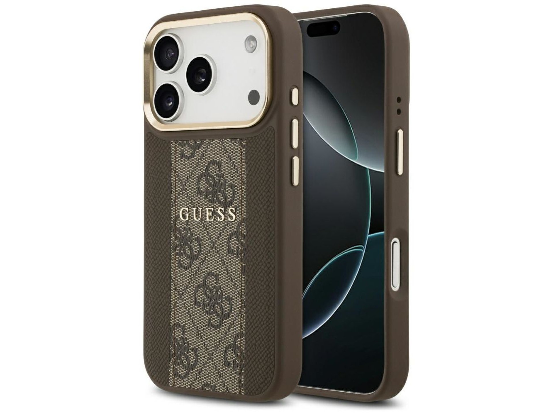 Guess 4G Stripe MagSafe case for iPhone 17 Pro - brown