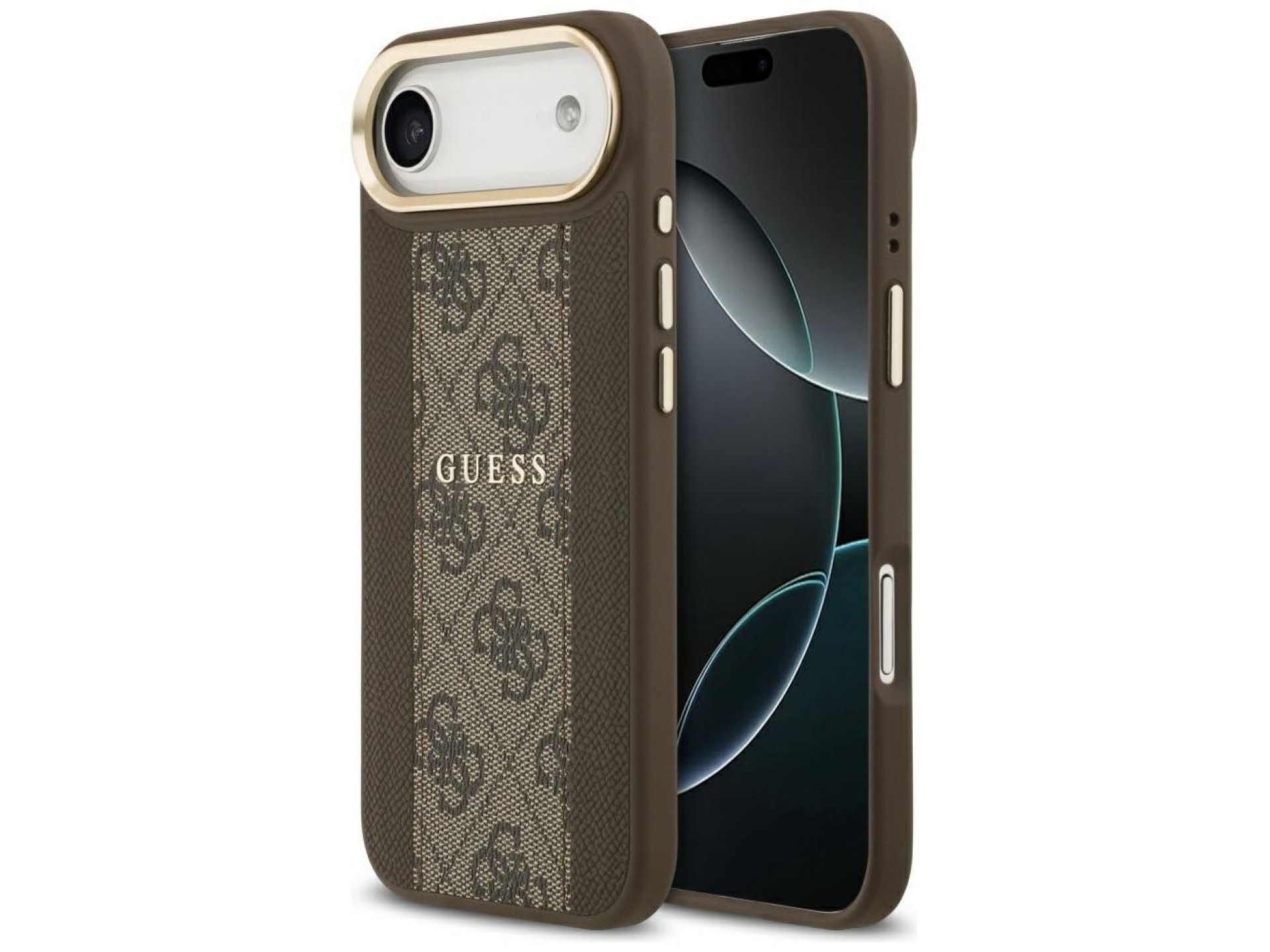 Funda Guess 4G Stripe MagSafe para iPhone Air - marrón