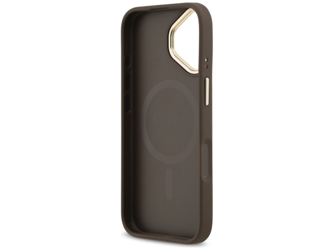 Capa Guess 4G Stripe MagSafe para iPhone 17 - marrom