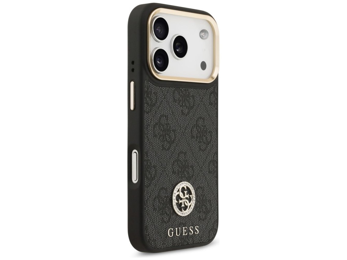Capa Guess 4G Strass Logo MagSafe para iPhone 17 Pro - preta