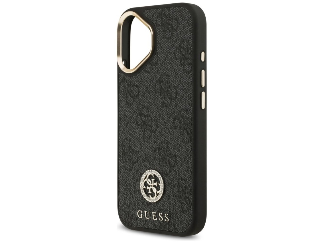 Capa Guess 4G Strass Logo MagSafe para iPhone 17 - preta