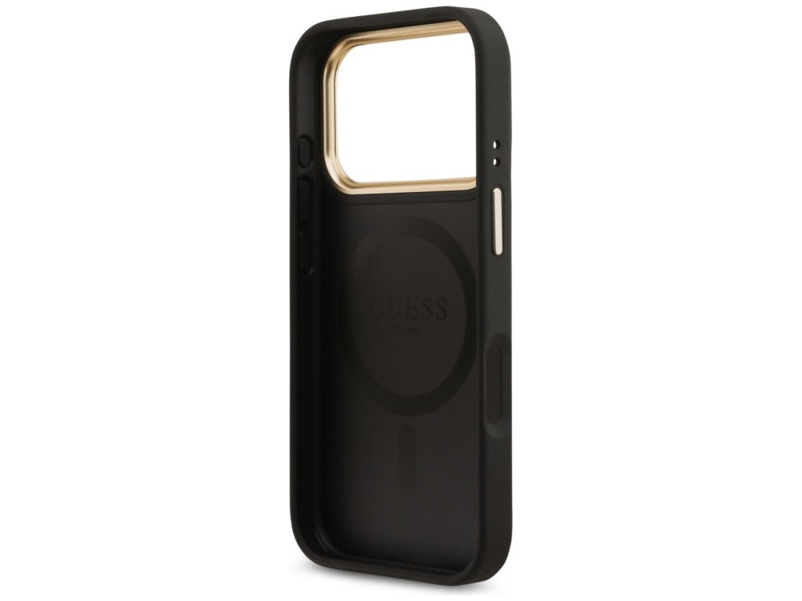 Capa Guess 4G Strass Logo MagSafe para iPhone 17 Pro - preta